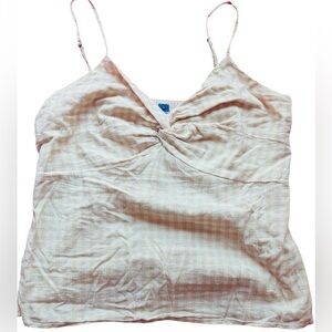 Old Navy Gold Light Brown Checkered Blouse Size L